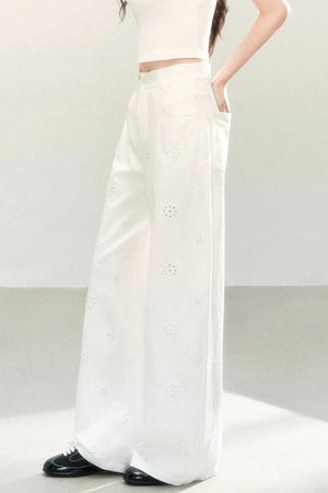 Pure Cotton Wide-Leg Pants