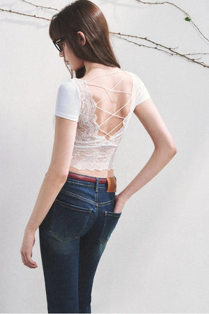 Pure Desire Lace Backless Top