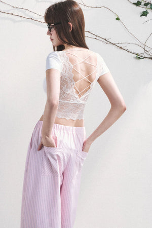 Pure Desire Lace Backless Top