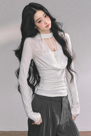 Pure Desire Long-Sleeved Black Top