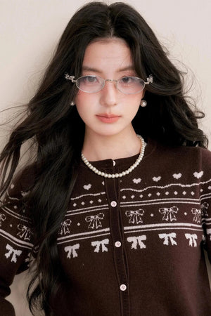 Pure Hand-Painted Jacquard Crew Neck Sweater