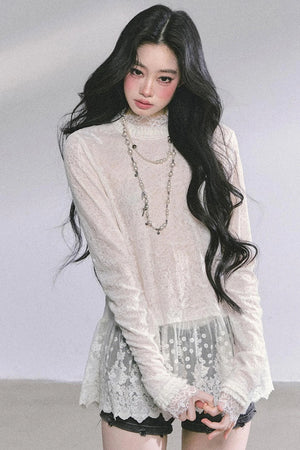 Pure Hollow Lace Top