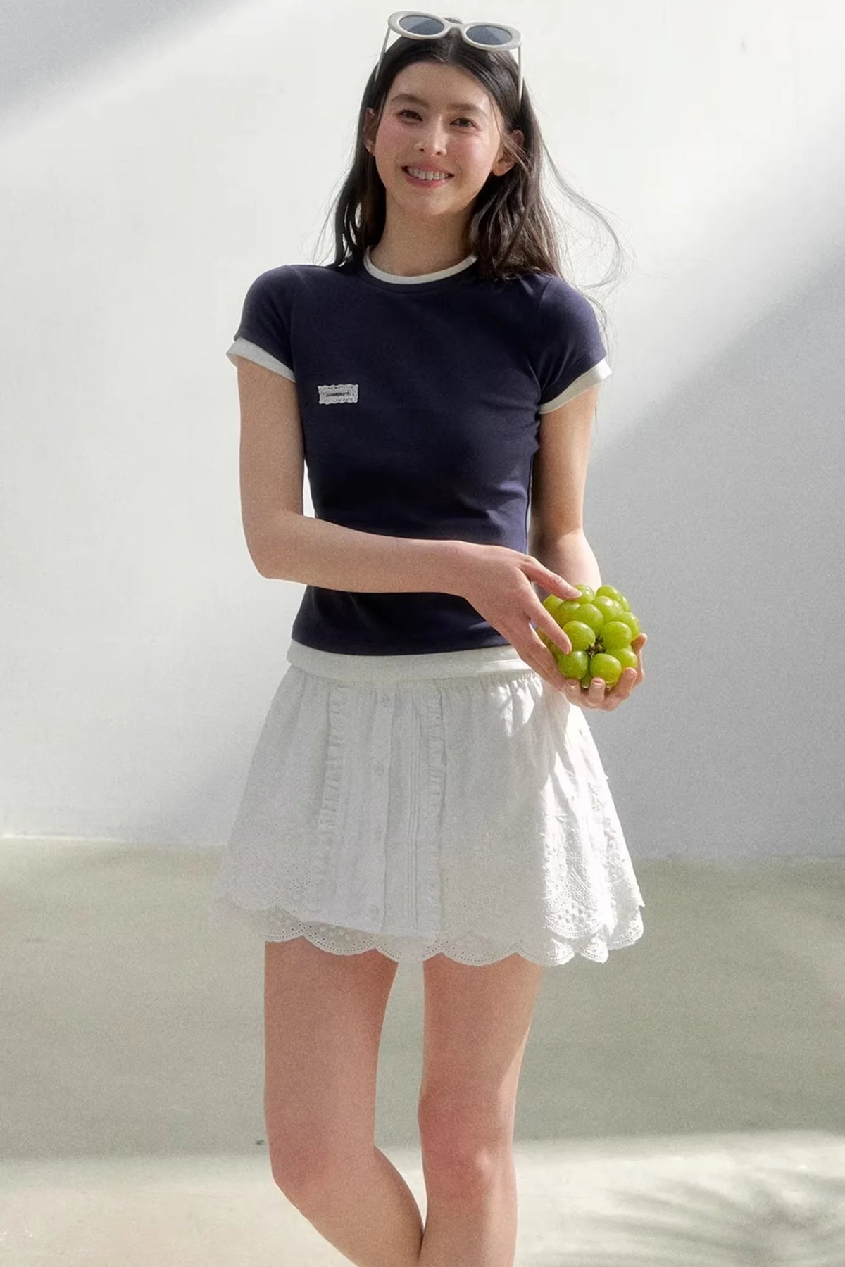 Pure White Embroidered Skirt