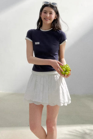 Pure White Embroidered Skirt