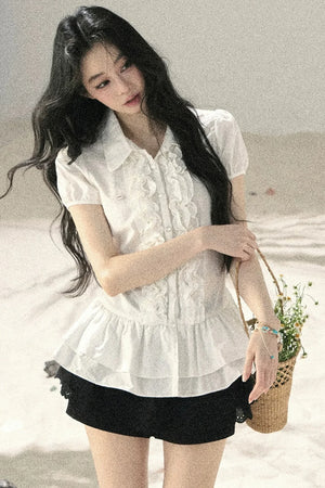 Pure White Ruffled Blouse