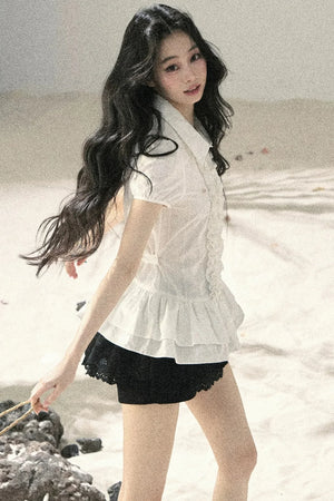 Pure White Ruffled Blouse