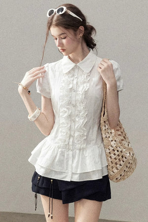Pure White Ruffled Blouse