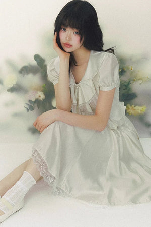 Pure White Tulip Shirt Skirt Set-Up