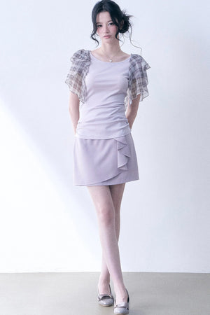 Purple Bow Ruffle Skirt