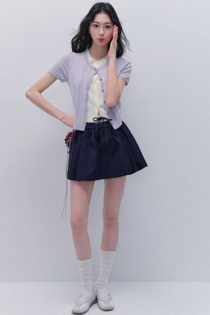 Purple Chimes Knit Cardigan Set-Up