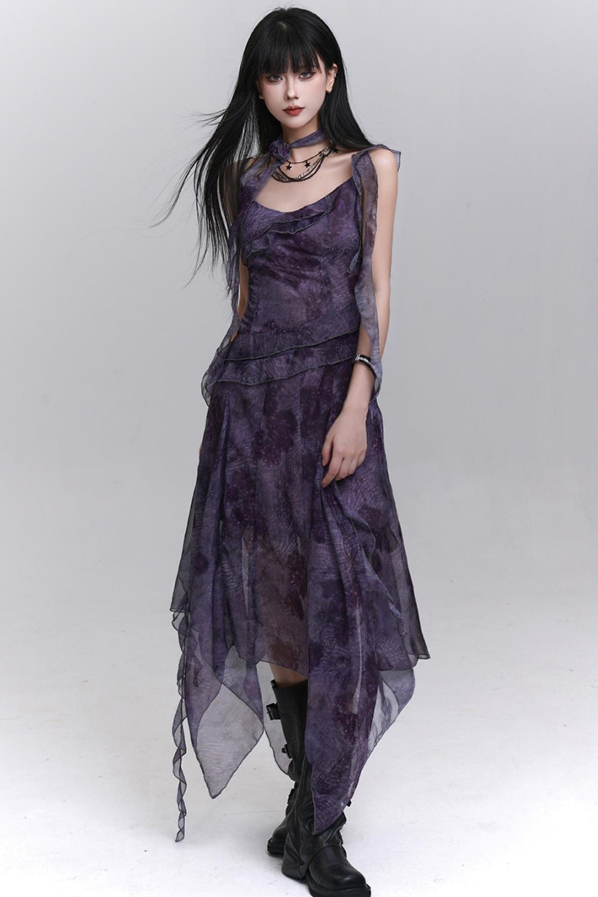 Purple Halter Summer Dress