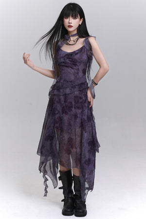 Purple Halter Summer Dress