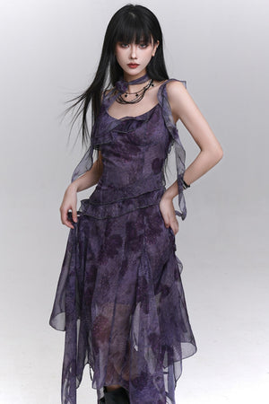 Purple Halter Summer Dress