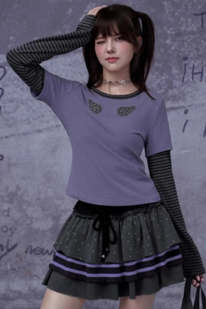 Purple Polka Dot Cake Skirt