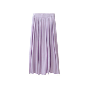Purple Silk Blend Knit Sweater & Skirt Set-Up