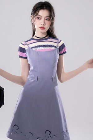 Purple Stripe Knit Top