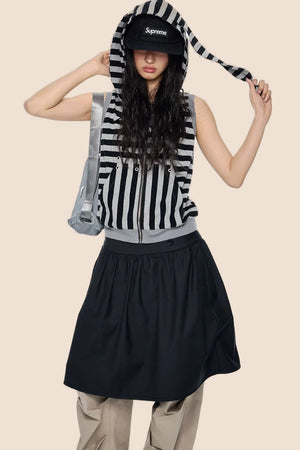 Rabbit Ear Striped Hooded Vest