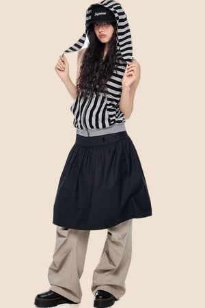 Rabbit Ear Striped Hooded Vest