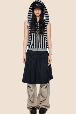Rabbit Ear Striped Hooded Vest