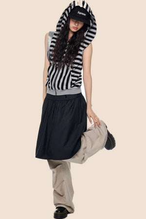 Rabbit Ear Striped Hooded Vest