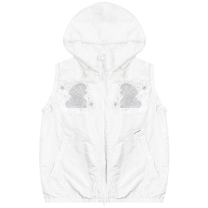 Rabbit Embroidery Hooded Cardigan