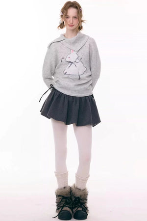 Rabbit Print Knitted Top