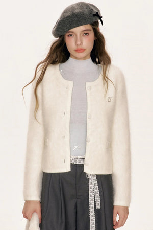 Rabbit Wool Blend Cardigan