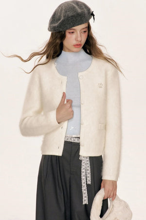 Rabbit Wool Blend Cardigan