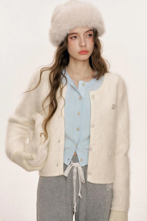 Rabbit Wool Blend Cardigan