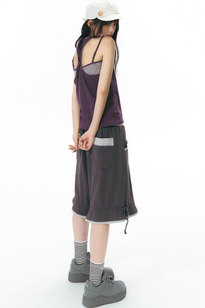 Racerback Special Embroidery Trim Tank Top