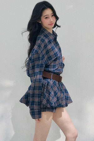 Rain Marks Plaid Dress Set