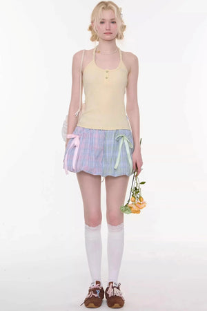 Rainbow Candy Plaid Skirt