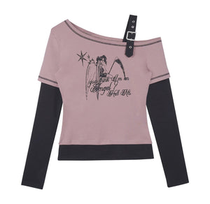 Raspberry Off-Shoulder Angel Top