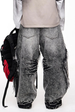 Raw-Edged Wide-Leg Trousers
