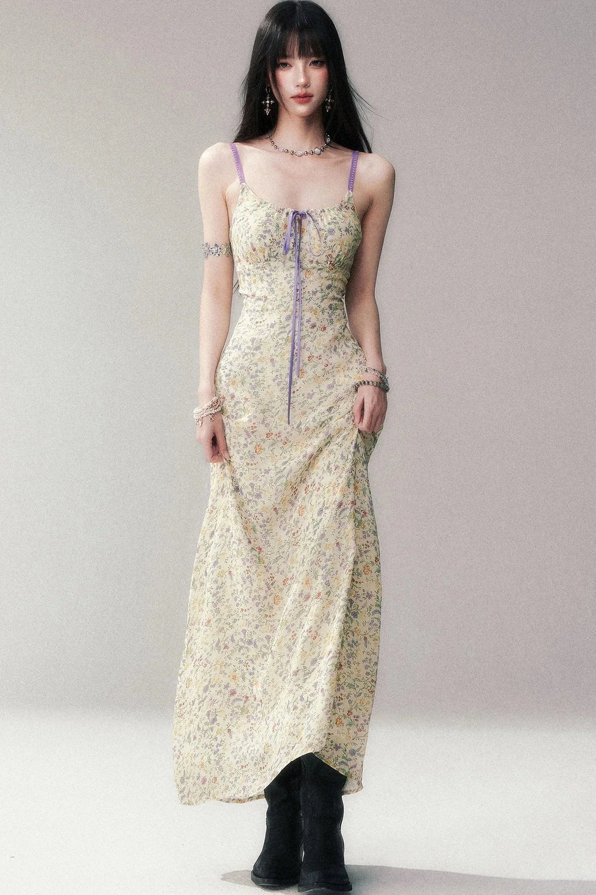 Rayon Spaghetti Strap Floral Dress