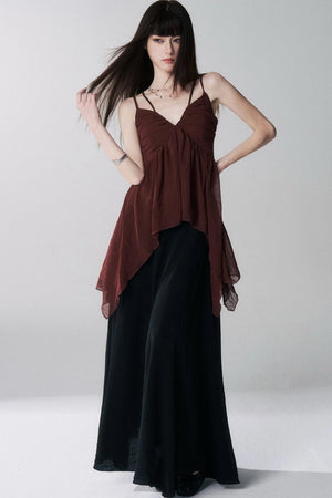 Red Camisole Music Festival Top Set-Up