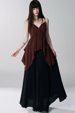 Red Camisole Music Festival Top Set-Up
