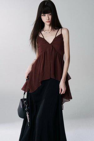 Red Camisole Music Festival Top Set-Up