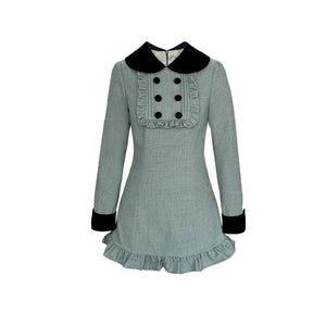 Red Plaid Velvet Doll Dress