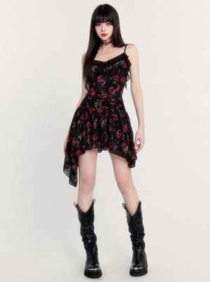 Red Rose Streamer Dress