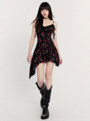 Red Rose Streamer Dress