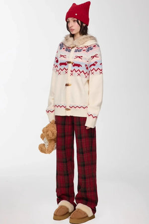 Red Winter Casual Pants