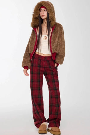 Red Winter Casual Pants