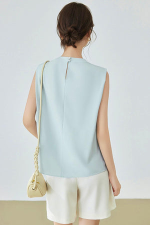 Refined Office Look Sleeveless Top