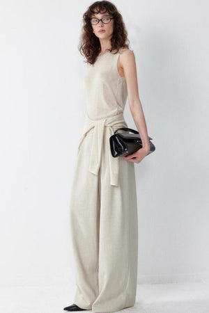 Relaxed Spun-Linen Vest Set-Up