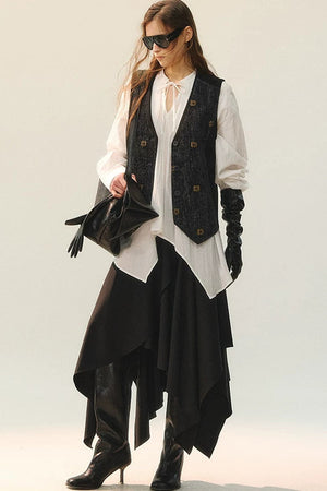 Retro Beaded Vest & Skirt Set-Up