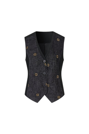 Retro Beaded Vest & Skirt Set-Up