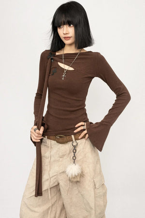 Retro Bell-Bottom Sleeve Top