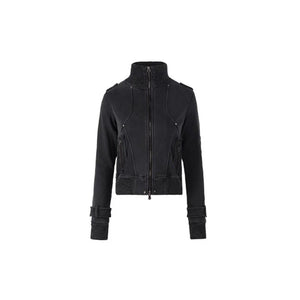 Retro Black Zipper Cardigan