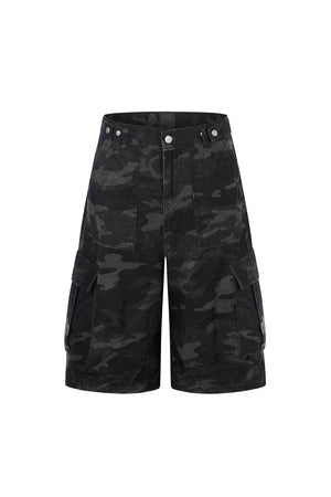 Retro Camouflage Wide-Leg Pants